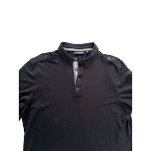 Murano Liquid Luxury Long Sleeve Polo Shirt. Mens Large.‎ Button Shoulders